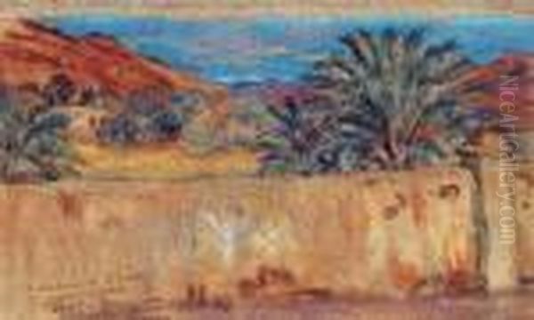 Paysage De Bou Saada. Oil Painting by Alphonse Etienne Dinet