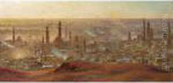 Le Caire: Brumes, Poussieres Et Fumees Du Matin Oil Painting by Alphonse Etienne Dinet