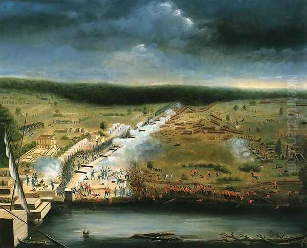 Battle of New Orleans Oil Painting by Jean-Hyacinthe Laclotte