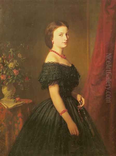 Portrait of Maria Sawiczewska Oil Painting by Leopold Loeffler