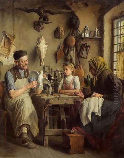 Taxidermist Oil Painting by Leopold Loeffler