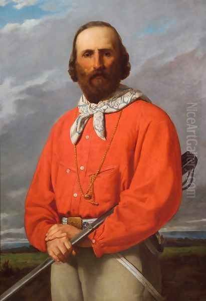 Ritratto di Giuseppe Garibaldi Oil Painting by Sylvestro Lega