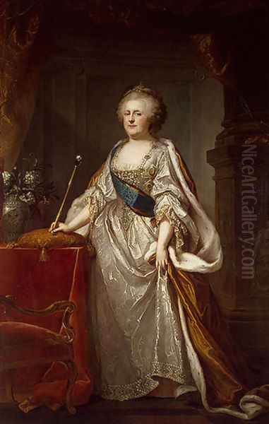 Portrait of Catherine II Oil Painting by Johann Baptist the Elder Lampi