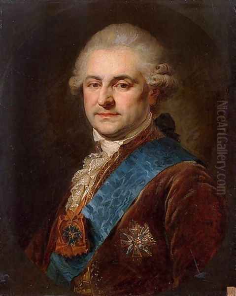 Portrait of King Stanislaus Augustus Poniatowski Oil Painting by Johann Baptist the Elder Lampi