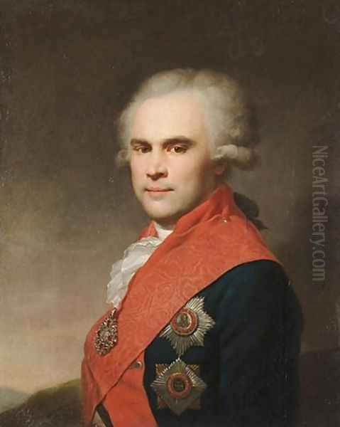 Portrait of Vasilii Stepanovich Popov Oil Painting by Johann Baptist the Elder Lampi