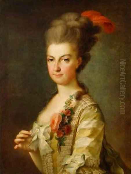 Princess Maria Christine Duchess of Saxony Oil Painting by Johann Baptist the Elder Lampi