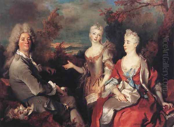 The Artist and his Family c. 1710 Oil Painting by Nicolas de Largillierre