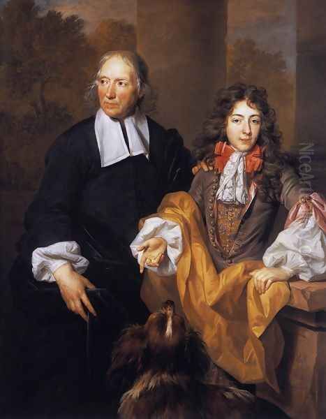 Tutor and Pupil 1685 Oil Painting by Nicolas de Largillierre