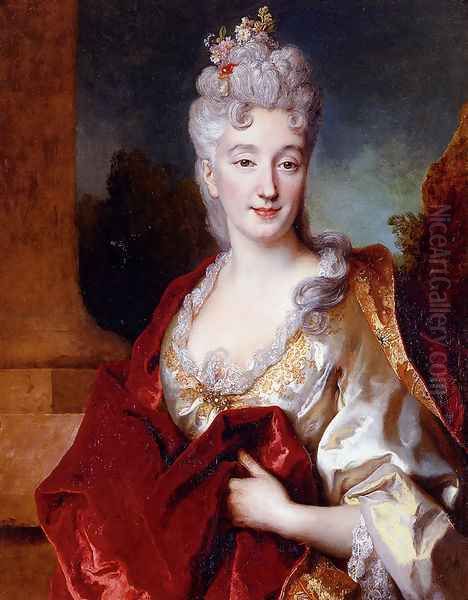 Portrait Of A Lady, Said To Be The Comtesse De Courcelles Oil Painting by Nicolas de Largillierre