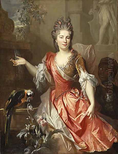 Portrait of a Woman Perhaps Madame Claude Lambert de Thorigny Oil Painting by Nicolas de Largillierre