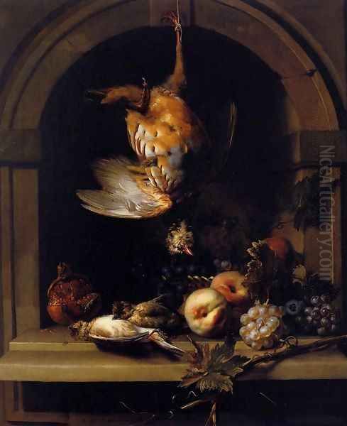 Partridge in a Niche Oil Painting by Nicolas de Largillierre