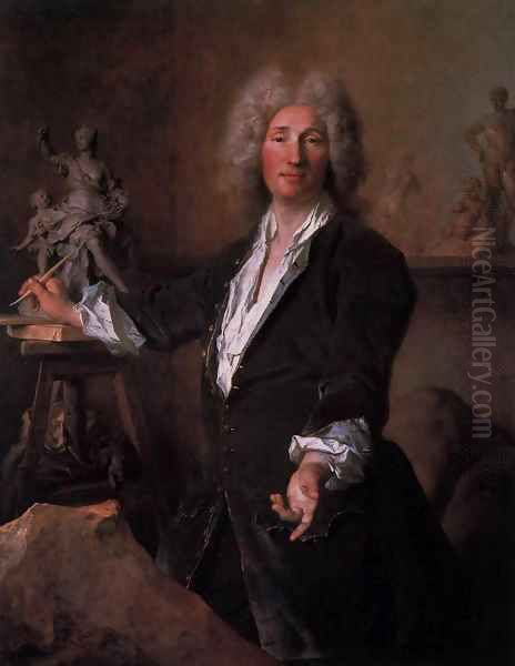 The Sculptor Nicolas Coustou in His Atelier Oil Painting by Nicolas de Largillierre