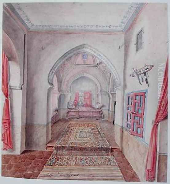 A Moorish Interior 2 Oil Painting by Theodore Leblanc