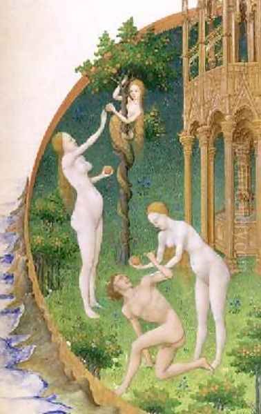 Adam and Eve in the Garden of Eden 2 Oil Painting by Pol de Limbourg