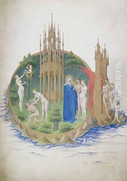 Adam and Eve in the Garden of Eden Oil Painting by Pol de Limbourg