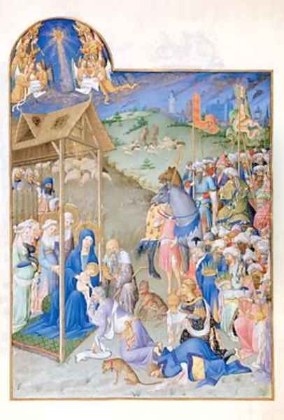 Adoration of the Magi from the Tres Riches Heures du Duc de Berry Oil Painting by Pol de Limbourg