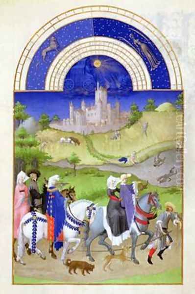 August Hawking from the Tres Riches Heures du Duc de Berry Oil Painting by Pol de Limbourg