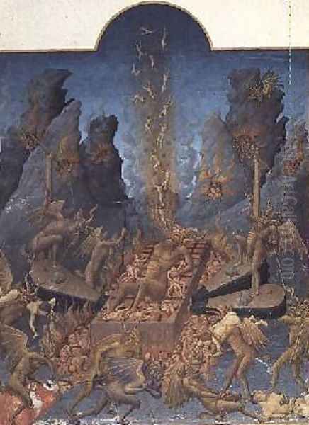 Hell from the Tres Riches Heures du Duc de Berry Oil Painting by Pol de Limbourg