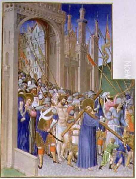 Christ Carrying the Cross on his way to Calvary Oil Painting by Pol de Limbourg