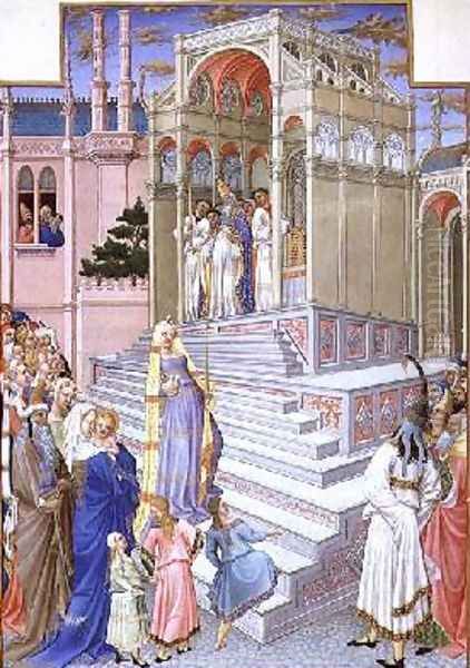 The Presentation of the Virgin in the Temple from the Tres Riches Heures du Duc de Berry Oil Painting by Pol de Limbourg