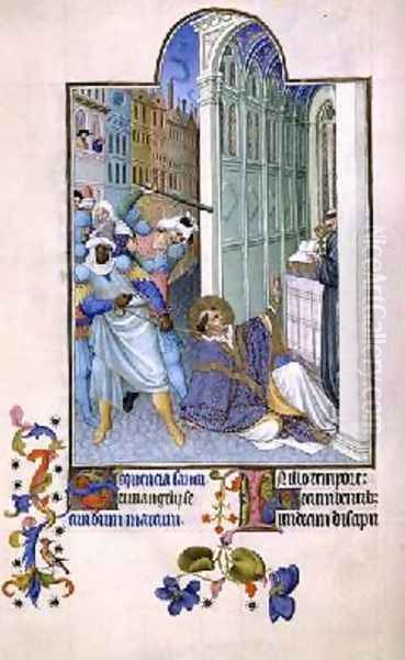 The Martyrdom of St Mark from the Tres Riches Heures du Duc de Berry Oil Painting by Pol de Limbourg