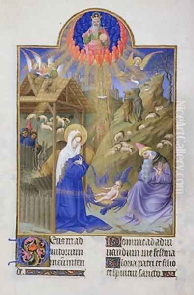 The Nativity from the Tres Riches Heures du Duc de Berry Oil Painting by Pol de Limbourg