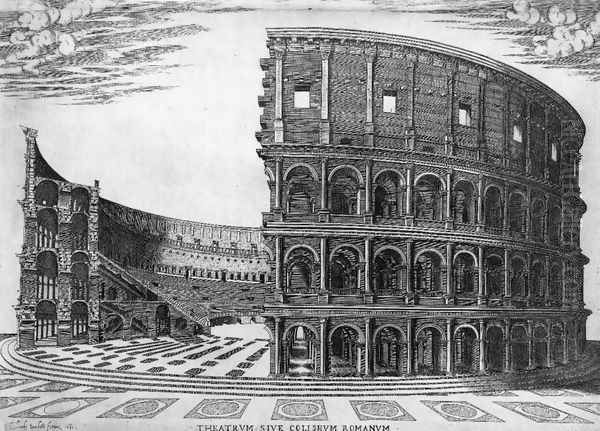 The Colosseum in Rome 1564 Oil Painting by Antonio Lafreri