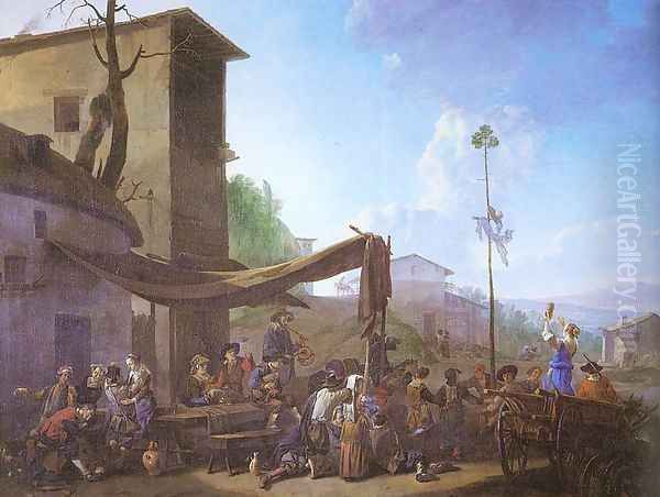 Village Festival 1650s, Oil Painting by Johannes Lingelbach