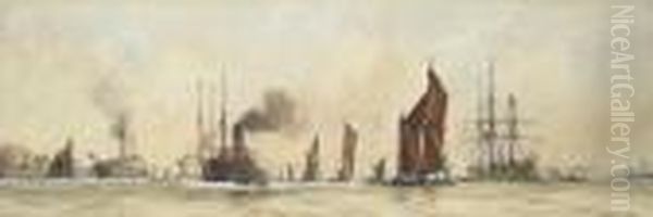 Off Tilbury Oil Painting by Charles Edward Dixon