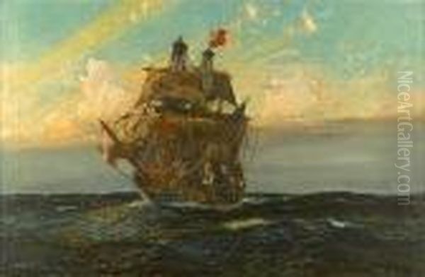 The Golden Hind Oil Painting by Charles Edward Dixon