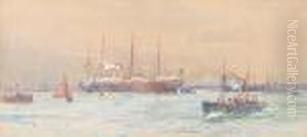 The White Star Liner Oil Painting by Charles Edward Dixon