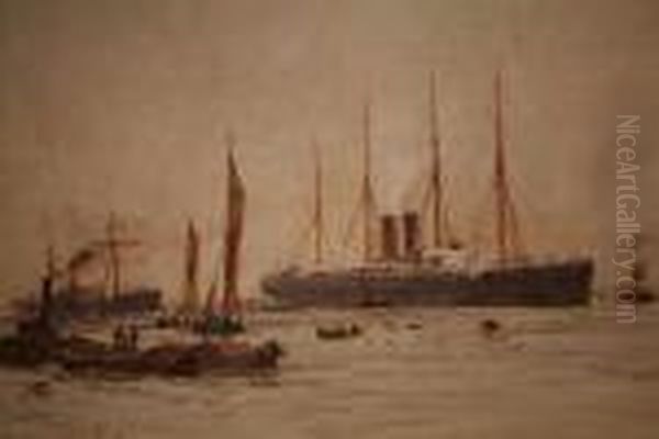 The 'orizaba' In Port Oil Painting by Charles Edward Dixon