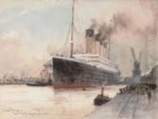 Titanic Oil Painting by Charles Edward Dixon