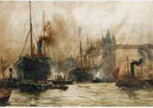 The Pool Of London Oil Painting by Charles Edward Dixon