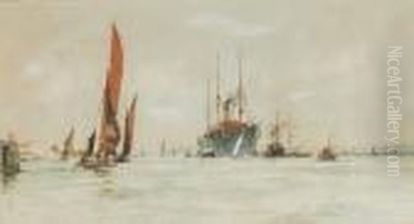 Off Tilbury Oil Painting by Charles Edward Dixon