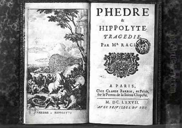 Titlepage of Phedre by Jean Racine 1639-99 Oil Painting by Sebastien I Le Clerc