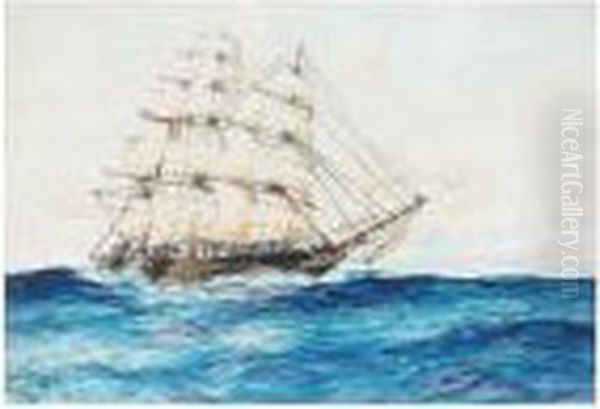 High Seas Oil Painting by Charles Edward Dixon