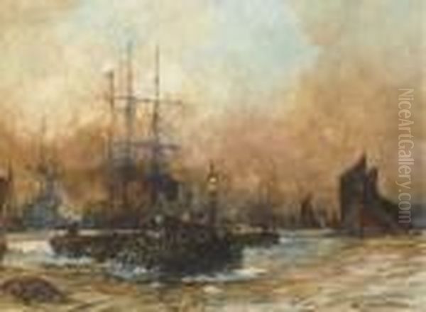 The Pool Of London Oil Painting by Charles Edward Dixon