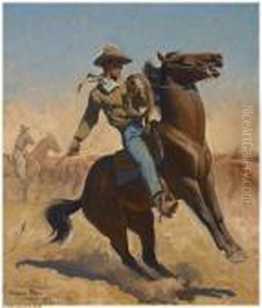 Cowpuncher Oil Painting by Maynard Dixon