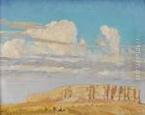 Yellow Mesa Oil Painting by Maynard Dixon