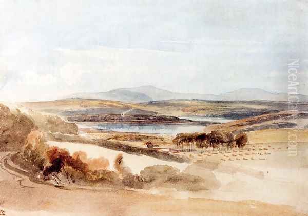 View Of A Loch And Mountains, Kirkcudbrightshire Oil Painting by William Leighton Leitch