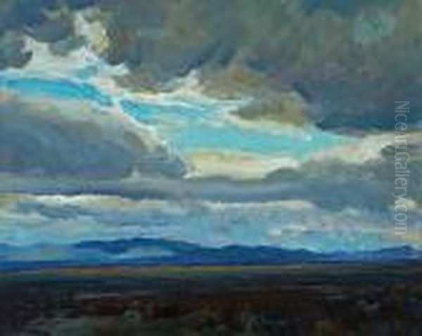 Approaching Storm, Coast Range, California Oil Painting by Maynard Dixon