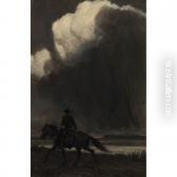 Lone Rider Oil Painting by Maynard Dixon