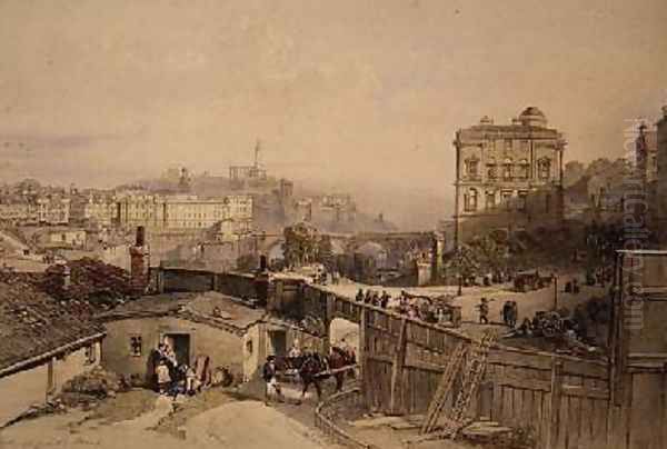 Edinburgh from the Mound Oil Painting by William Leighton Leitch