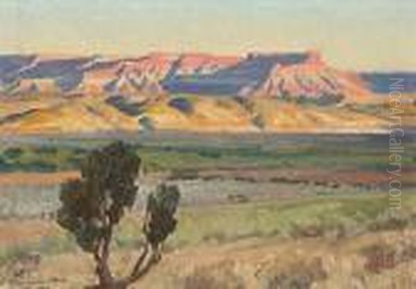 Fields Of Toquerville, Utah (no.466) Oil Painting by Maynard Dixon