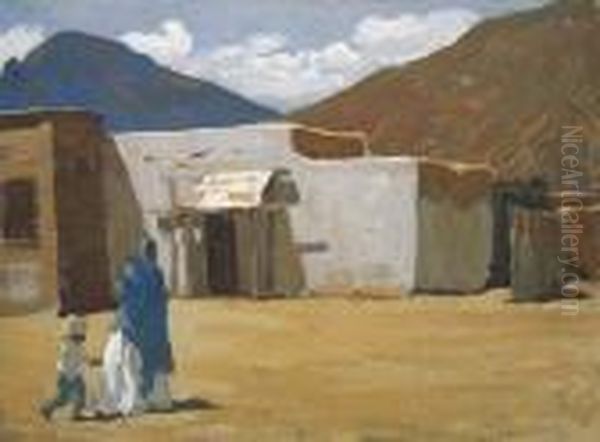 In Old Tucson Oil Painting by Maynard Dixon