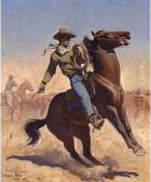 Cowpuncher Oil Painting by Maynard Dixon