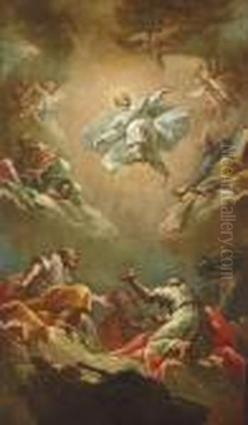 The Transfiguration - A Modello Oil Painting by Gaspare Diziani