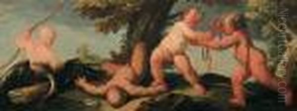 Gioco Di Putti Oil Painting by Gaspare Diziani