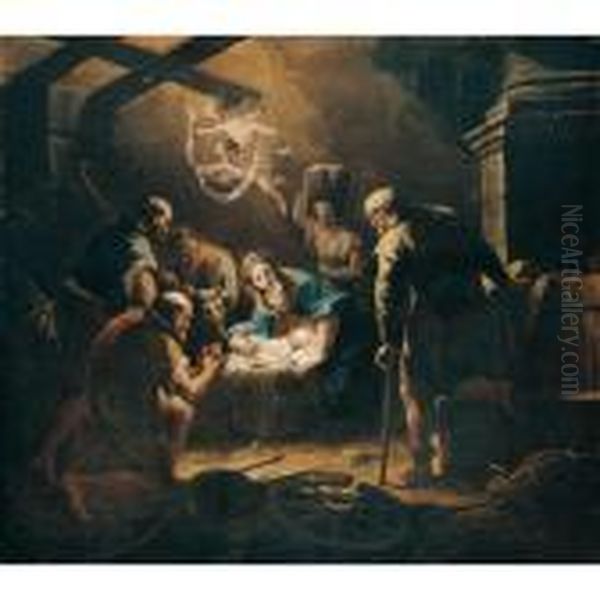 The Adoration Of The Shepherds Oil Painting by Gaspare Diziani